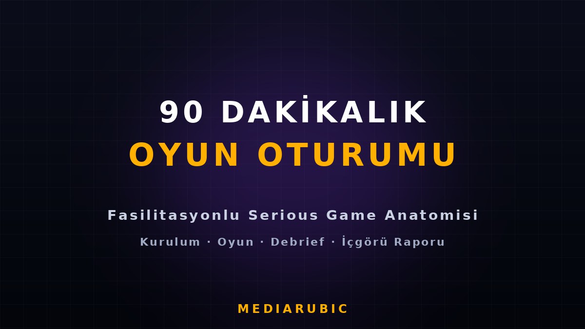 90 Dakikalık Serious Game Oturumu Nasıl İşler? Fasilitasyon Rehberi