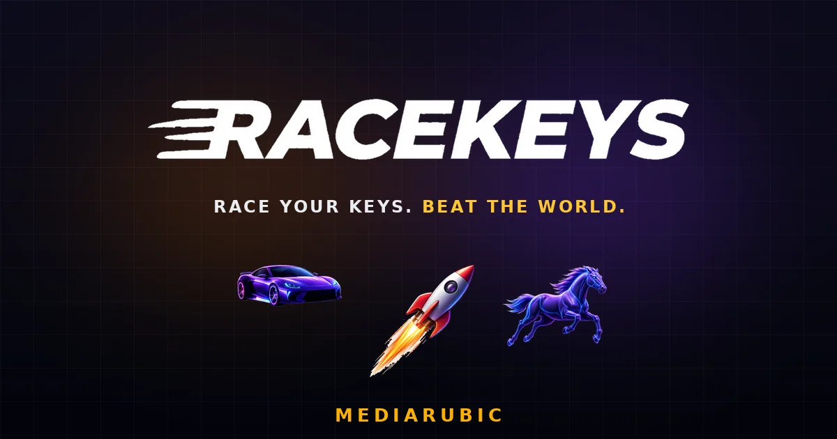 RaceKeys — yazma, tıklama ve refleks yarışı oyun platformu